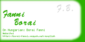 fanni borai business card